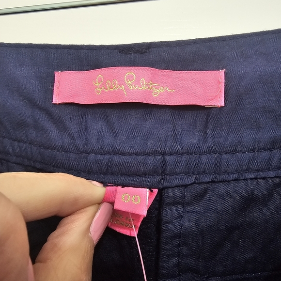 Lilly Pulitzer Callahan Shorts True Navy Jacquard Wave Size 00 - Picture 9 of 15